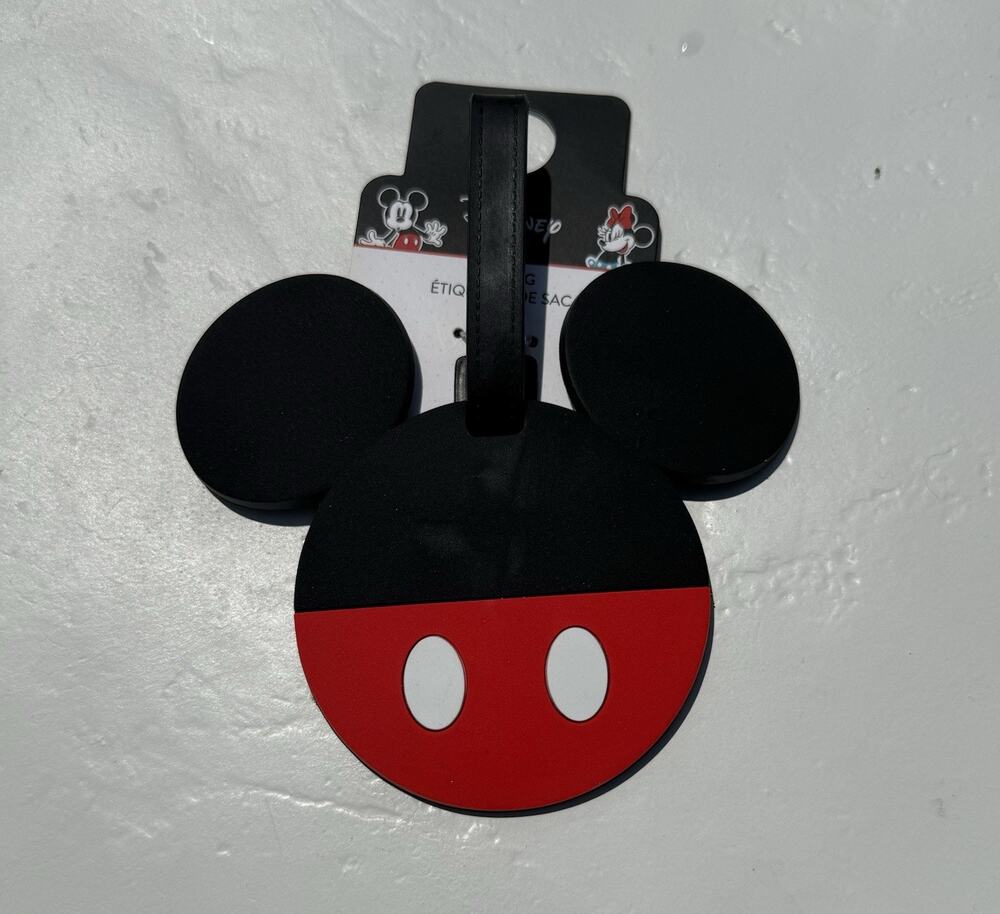 Disney Mickey Mouse Shaped Silicone Luggage Bag Tag NWT